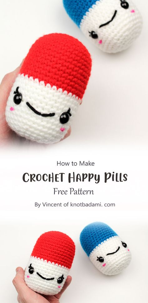 Free Chill Pill Crochet Pattern, Nurse Amigurumi Free Pattern, Nurse Crochet Pattern, Crochet Pill Pattern, Nursing Crochet Ideas, Crochet For Nurses, Positive Crochet Ideas, Nurse Crochet Ideas, Positive Crochet Pattern