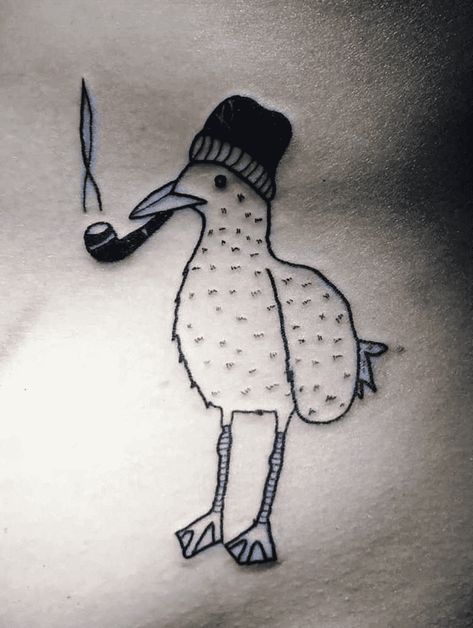 Seagull Tattoo, Stick N Poke Tattoo, Tattoo Design Ideas, Poke Tattoo, Matching Tattoo, Stick And Poke, Cartoon Tattoos, Ink Design, Ink Ideas