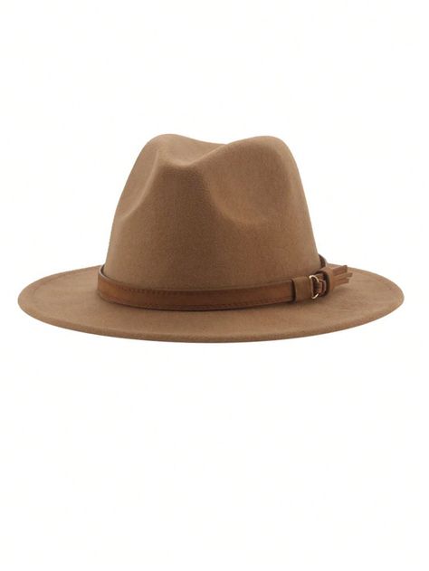 1pc Women Belt Decor Fashionable Fedora Hat For Daily LifeI discovered amazing products on SHEIN.com, come check them out! Leather Belt Buckle, Women Belt, Wide Brim Fedora, Coffee Brown, Fedora Hat, Wide Brimmed, Amazing Products, Belts For Women, Belt Buckles