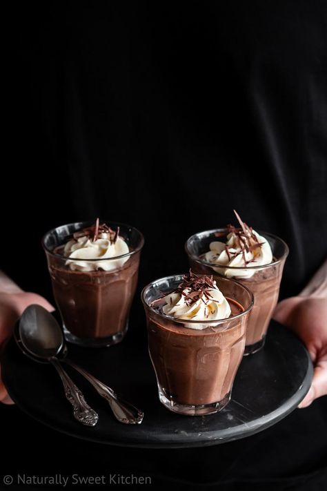 Chocolate Mousse Recipe (No Eggs, Refined Sugar Free) Rich Chocolate Dessert, Easy Chocolate Mousse, Vanilla Mousse, Chocolate Mousse Recipe, I Love Chocolate, Mousse Recipes, Chocolate Shavings, Love Chocolate, Easy Chocolate