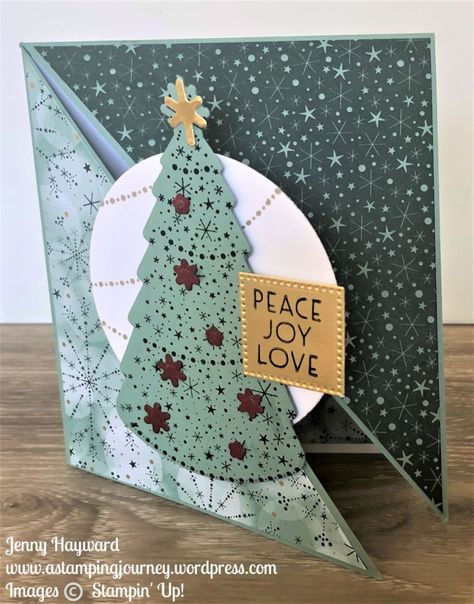 Christmas Hanging Baskets, Stampin Up Christmas Cards, Xmas Lights, Stampin Up Christmas, Fancy Fold Cards, Christmas Cards To Make, Stamping Up Cards, Fun Fold Cards, Holiday Catalog