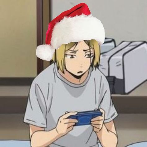 Kenma Christmas Pfp, Haikyuu Christmas Icons, Haikyuu Christmas Pfp, Haikyuu Christmas, Sugawara Haikyuu, Funny Yugioh Cards, Anime Christmas, Kenma Kozume, Anime Pixel Art