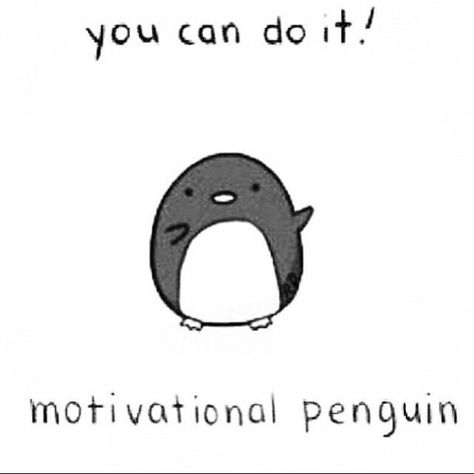 The motivational penguin says, "YOU CAN DO IT!"  :) Wholesome Stuff, Cheer Up Quotes, Motivational Memes, English Activities, Good Luck Quotes, Fun Texts, Cute Messages, Cute Notes, Cute Memes