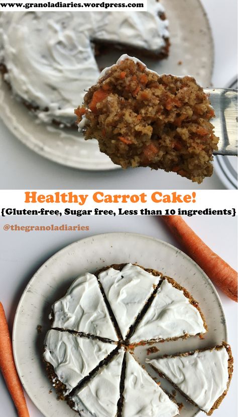 CC pinterest Oat Flour Carrot Cake, Oat Flour Cake, Best Healthy Carrot Cake, Oat Carrot Cake, Oats Baked, Carrot Cake Recipe Healthy, Sugar Free Carrot Cake, Healthy Carrot Cake, Gluten Free Carrot Cake