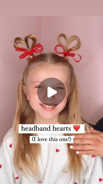 Audrey McClelland on Instagram: "HEADBAND HEARTS ❤️ OK… I love this one! This one is so cute, and so adorable! I’ve done this one on Victoria’s hair for Valentine’s Day before and it always gets such a big reaction!! 🥰 I’m hoping she’ll let me do it next year! 😊 have some fun with this one! . I used hairstyling cream to keep the hair nice and smooth. For this one, I will share what I used in my stories. And I love love love the hair elastics that I’ve been using, they work so well, and do not damage the hair. . #hairstyles #hair #hairstyle #hairtutorial #hairtutorials #halfuphalfdownhairstyle #halfuphalfdown #halfupdo #halfup #hairdo #simplehairstyles #simplehair #simplehairstyle #easyhairstyles #easyhairstyle #easyhairstylesforgirls #cutehairstyles #cutehair #hairvideo #hairideas #hairi Hearts In Hair, Heart Hairstyle For Kids Easy, Love Heart Hairstyles, Heart Hairstyle, Valentines Hairstyles, Half Updo, Heart Hair, Girls Valentines, Half Up Half Down Hair