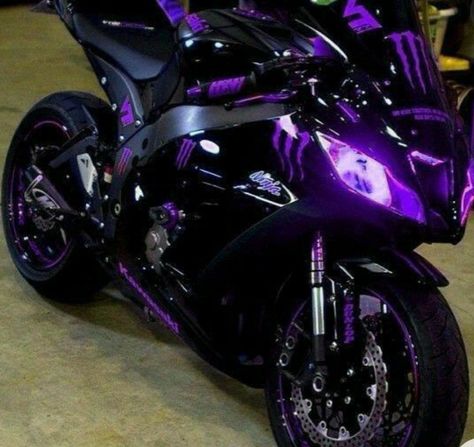 Purple Motorcycle, Purple And Black, Garage, Purple, Black