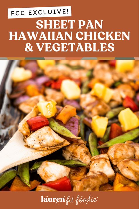 Sheet Pan Hawaiian Chicken and Veggies (30-Minutes) Best Teriyaki Sauce, Chicken Sheet Pan, Colorful Veggies, Chicken Fresh, Sheet Pan Dinners Chicken, Chicken And Veggies, Sheet Pan Dinners Recipes, Hawaiian Chicken, Meat Thermometer