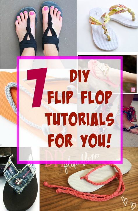 Today we bring you 7 Flip flop tutorials, these are so simple that anyone can make! I love these DIY crafts because it’s cute, easy and inexpensive! Just f Flip Flop Craft, Crochet Flip Flops, Diy Fashion Trends, Diy Sandals, Diy Vetement, Shoe Crafts, Create Diy, Crochet Shoes, Crochet Slippers