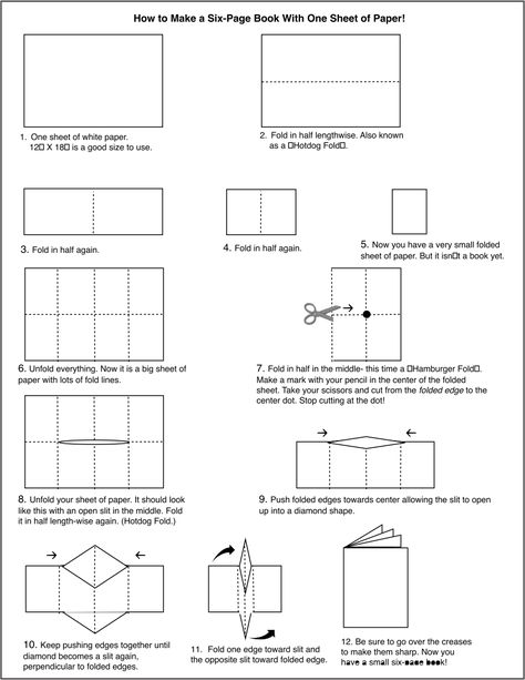 Mini Book Template, Book Folding Patterns Free Templates, Book Writing Template, Book Folding Patterns Free, Book Folding Templates, Zine Design, Book Folding Patterns, Folded Book Art, Printable Books