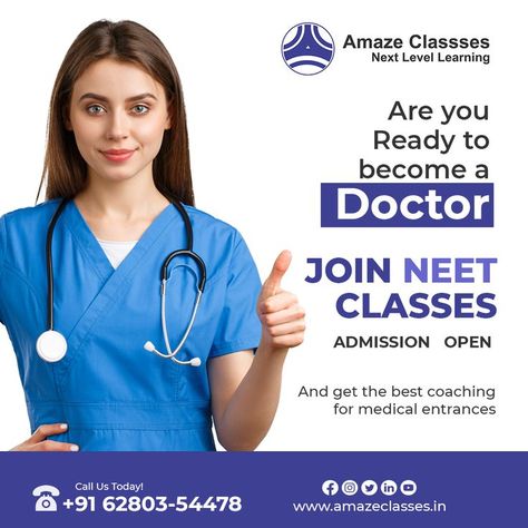 📚Start Your NEET Preparation with India's Best and Coaching Institute that holds World Record🏆 📚 🤔Why Choose Amaze Classes for NEET Coaching? ✅Excellent Faculties ✅Excellent Management ✅Excellent Result ✅Doubt Solving Sessions ✅Highest MBBS Selection Ratio ✅Institute with World Record 👀🎯Mission 720 & 2000 MBBS🎯👀 👩‍⚕️🎯🔰 #Physics #Chemistry & #Biology under One Roof🔰🎯👨‍⚕️ 📚 𝗧𝗛𝗜𝗡𝗞 𝗡𝗘𝗘𝗧 | 𝗧𝗛𝗜𝗡𝗞 AMAZE CLASSES 📚 Neet Preparation, Becoming A Doctor, Coaching Institute, Under One Roof, World Record, Crash Course, Varanasi, World Records, Banner Design