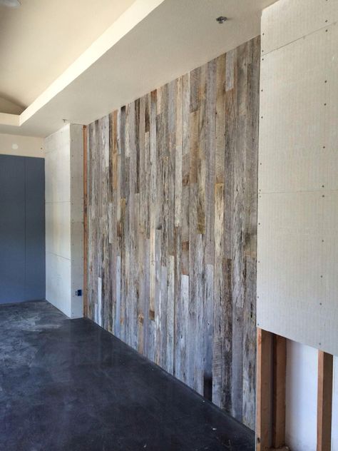 Vertical Barnwood Accent Wall, Grey Plank Wall, Vertical Wood Wall, Barnwood Accent Wall, Wood Interior Walls, Barn Board Wall, Grey Brick Wall, Concept Hotel, Reclaimed Wood Wall Panels