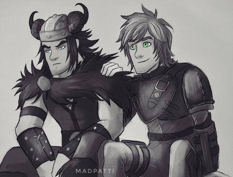 Family moment between Hiccup and Snotlout Dragons As Humans, Httyd Fanart, Dragon Httyd, Httyd Art, Train Dragon, Dreamworks Dragons, Httyd Dragons, Httyd 3, Dragon Trainer