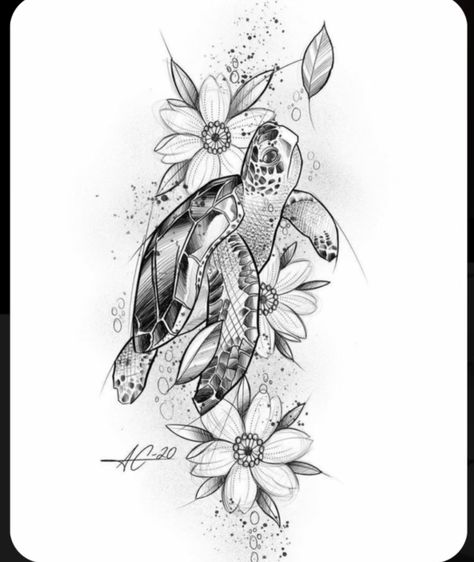 Hawaiian Inspired Tattoos For Women, Forest Hip Tattoo, Sea Turtle Ocean Tattoo, Wild Life Tattoos, Sea Turtle Tattoo For Women, Ocean Tattoos Sleeve For Women, Beach Themed Tattoos, Beachy Tattoos, Arm Tattoos Drawing