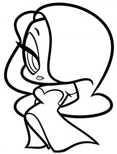 chibi jessica rabbit drawing step 6 Jessica Rabbit Coloring Pages, How To Draw Jessica Rabbit, Jessica Rabbit Drawing Easy, Uncolored Drawings, Lola Bunny Tattoo Stencil, Jessica Rabbit Outline, How To Draw Jessica Rabbit Step By Step, Rabbit Drawing Step By Step, Jessica Rabbit Drawing