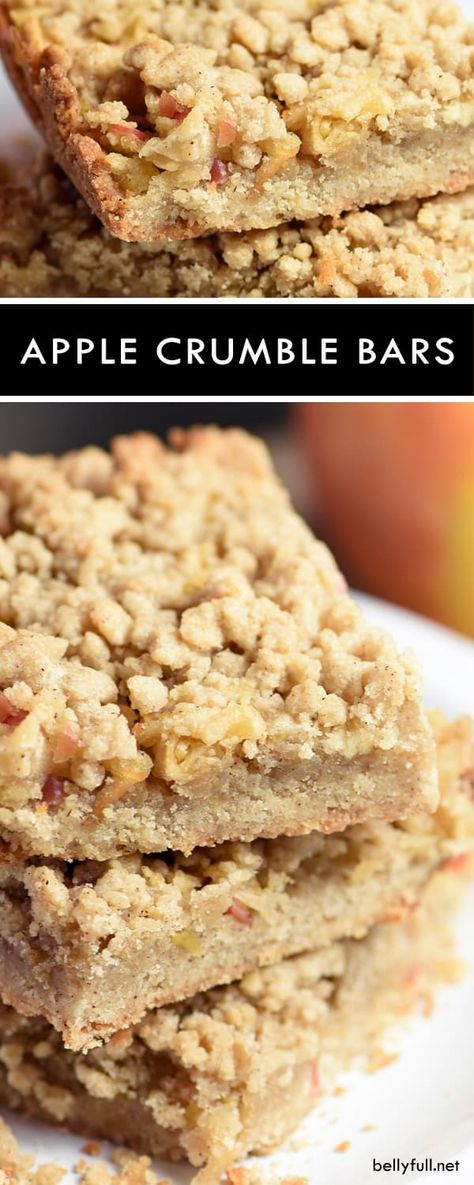 These Apple Crumble Bars are dessert squares that resemble apple pie, with a crumble bottom and top, and shredded cinnamon apples in between. Perfect for Fall baking! Apple Pie Bars Recipe, Apple Crumble Bars, Dessert Squares, Apple Desserts Easy, Apple Pie Bars, Fall Baking Recipes, Diy Easy Recipes, Fall Desserts Easy, Crumble Bars