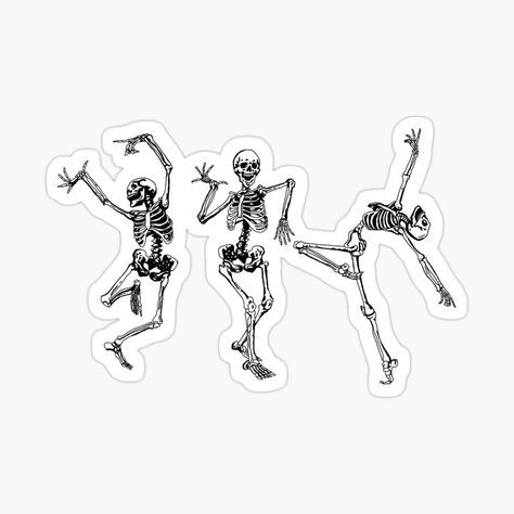 Skeletons Dancing, Skeleton Dancing, Skeleton Sticker, Skeleton Dance, Halloween Tee Shirts, Zombie Hand, Bone Art, Halloween Sticker, Plastic Stickers