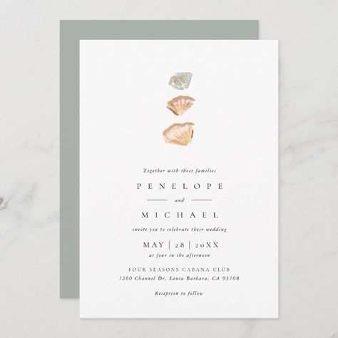 Watercolor Seashells, Elegant Minimalist Wedding, Chic Modern Wedding, Ibiza Wedding, Minimalist Wedding Invitation, Modern Wedding Invitation, Be My Bridesmaid Cards, Minimalist Wedding Invitations, Bridesmaid Cards