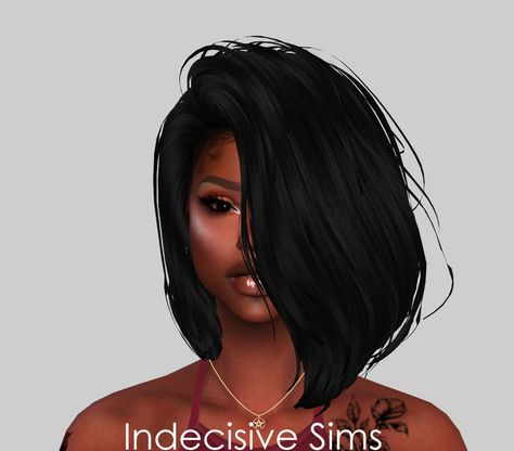 Emery by Indecisive Sims Bob Hair Sims 4 Cc, Bob Sims 4 Cc, Sims 4 Bob Hair Cc, S4cc Hair, Afro Hair Sims 4 Cc, A Symmetrical Bob, 4 Piercings, Black Sims, Modern Bob Hairstyles