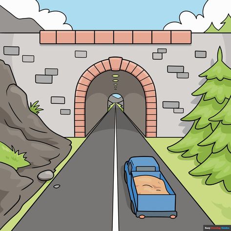 Learn How to Draw an Easy Tunnel in One-Point Perspective: Easy Step-by-Step Drawing Tutorial for Kids and Beginners. See the full tutorial at https://easydrawingguides.com/how-to-draw-an-easy-tunnel-in-one-point-perspective/ . One Point Perspective Drawing, Perspective Pictures, Castle Drawing, One Point Perspective, Easy Drawing Tutorial, Drawing Tutorials For Kids, Baby Painting, Point Perspective, Drawing Tutorial Easy