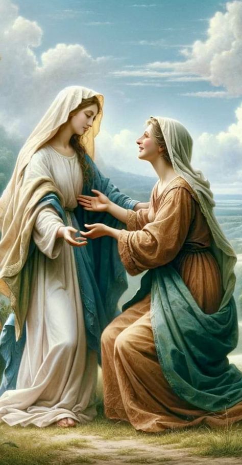 The Coronation Of Virgin Mary, The Visitation Of Mary To Elizabeth, Visitation Of Mary To Elizabeth, Coronation Of Mary, Annunciation Of Mary, Immaculate Conception Image, Mother Of Perpetual Help, Roman Catholic Art, Chapel Veil Catholic