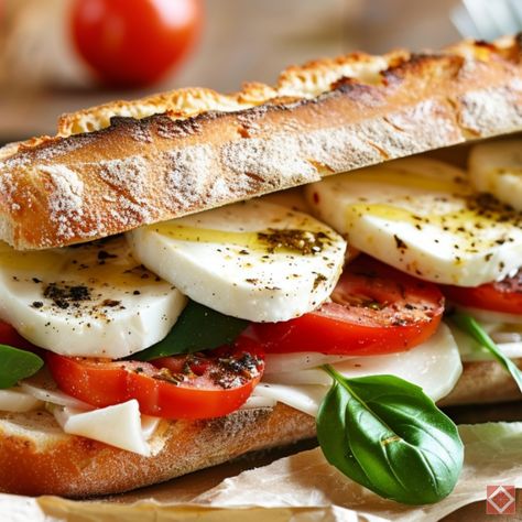 These caprese sandwiches are perfect for a light summer meal. Fresh tomatoes, basil, and mozzarella come together in a delicious, easy-to-make sandwich. Caprese Salad Sandwich, Mozerella Recipes, Caprese Sandwiches, Spinach Sandwich, Healthy Summer Dinner, Mozzarella Caprese, Crispy Chicken Salads, Summer Dinner Recipes, Healthy Summer Dinner Recipes