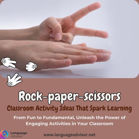 Rock-paper-scissors. Classroom Activity Ideas That Spark Learning. From Fun to Fundamental, Unleash the Power of Engaging Activities in Your Classroom Classroom Activity Ideas, English Sentence Structure, Grammar Sentences, Sentence Construction, Classroom Activity, Rock Paper Scissors, Classroom Language, Teaching Style, English Sentences