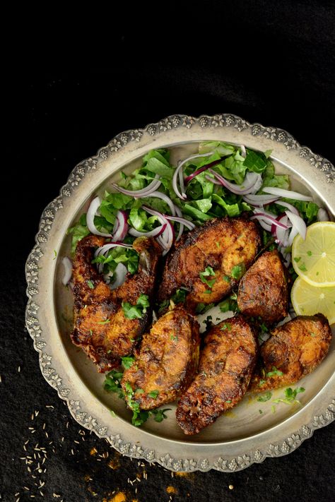 East Indian Fish Fry @thespiceadventuress.com Indian Fish Fry, Rohu Fish, East Indian Recipes, East Indian Food, Fish Fry Recipe, Grilled Tilapia, Fish Salmon, Delicious Seafood Recipes, Fried Fish Recipes