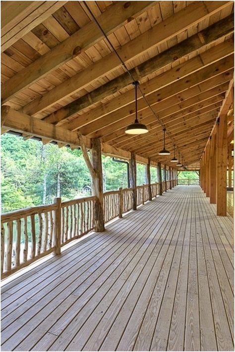 Timber Frame Porch Covered Patios, Pod Extension, Cordwood House, Kitchen Bars, Timber Frame Porch, Cabin Porch, Covered Patio Design, House Porch, Small Log Cabin