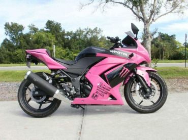 2012 Kawasaki Ninja 250r Kawasaki Ninja 600, Kawasaki 250, Ninja Motorcycle, Pink Ninja, Girl Riding Motorcycle, Pink Motorcycle, Kawasaki Ninja 250r, Female Motorcycle Riders, Kawasaki Ninja Zx6r