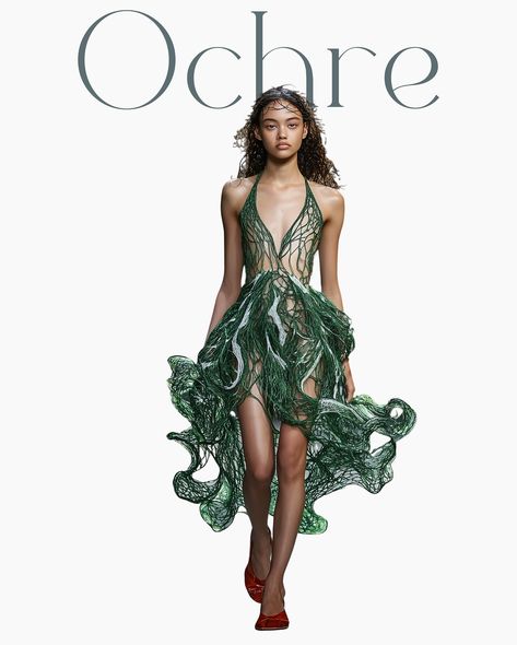 🌿 The future of fashion with seaweed-inspired designs! 🌊 Inspired by the ocean’s natural beauty, these designs capture the flowing textures and organic patterns of seaweed, bringing an ethereal elegance to the runway. At @ochre.ai, we use AI-powered technology to transform this marine wonder into stunning, innovative creations that reflect both nature’s beauty and the luxury of high fashion. While seaweed serves as our muse, it’s the fusion of AI and creativity that makes these designs truly... Seaweed Inspired Fashion, Seaweed Fashion, Ethereal Elegance, Water Fairy, Organic Patterns, Textures Fashion, Future Of Fashion, Organic Pattern, Fairy Fashion