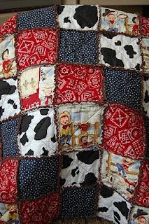 Rag Quilt; crafty friends.... Christmas and birthdays are right around the corner!! Hint...hint... Cowboy Quilt, Western Quilts, Rag Quilt Patterns, Baby Rag Quilts, Farm Quilt, Rag Quilts, Country Quilts, Cowboy Christmas, Patchwork Pillow