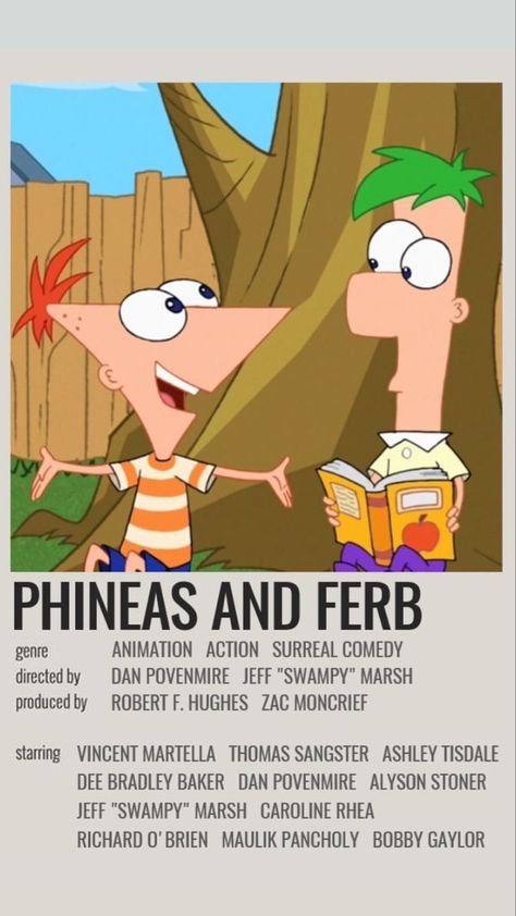 Phineas And Ferb Movie Poster, Show Posters Minimalist, Phineas And Ferb Poster, Cartoon List, Movie Character Posters, Minimalist Polaroid Poster, Phineas E Ferb, Phineas Y Ferb, Iconic Movie Posters