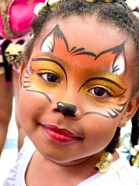 Husky Face Paint, Face Paint Reference, Bobcat Face Paint, Unicorn Facepainting Kids Easy, Godzilla Face Paint, Face Painting For Beginners Tutorials, Easy Fox Makeup Halloween, Beginner Face Paint, Simple Unicorn Face Paint