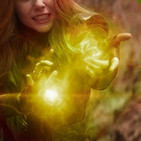 Yellow Powers, Olsen Scarlet Witch, Witch Powers, Yellow Aesthetic Pastel, Marvel Coloring, Marvel Wall, Shield Maiden, Magic Design, Magic Aesthetic