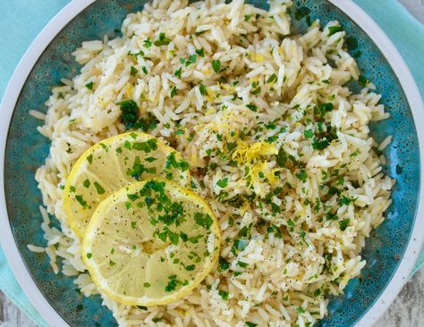 Authentic Greek Lemon Rice-Rizi Lemonato | Olive Tomato Greek Lemon Sauce, Authentic Mediterranean Recipes, Olive Tomato, Greek Rice, Greek Lemon Rice, Winter Pasta, Creamy Mushroom Soup, Ideas For Breakfast, Greek Lemon Chicken