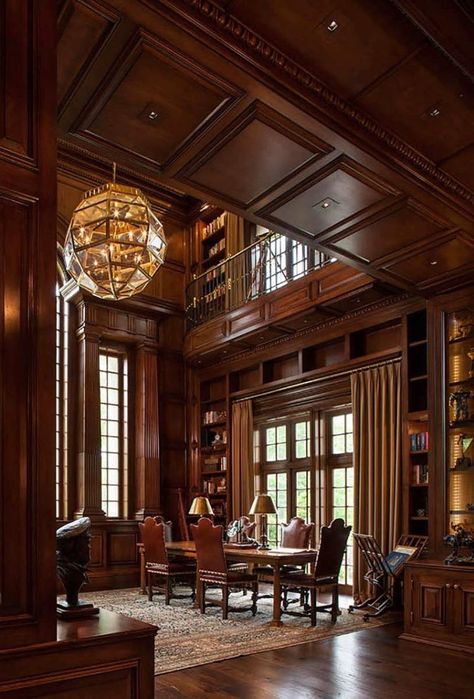 Old Money House, Stone Mansion, Home Library Design, Classic Office, Georgian Homes, Mansion Interior, Home Libraries, Library Design, Classical Architecture