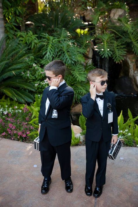 Ring Security Ring Bearer Outfit, Ring Security Outfit, All Black Ring Bearer Outfit, Multiple Ring Bearer Ideas, Ringbearers Outfits, Ring Bearer Security Guard Wedding Ideas, Ring Boy Security, Wedding Ring Security Boys, What Does The Ring Bearer Carry