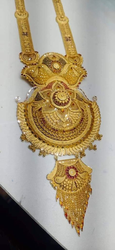 Gold jewellery Long Sets Gold Jewellery Indian, Har Set Design Gold, Kolkata Jewellery Design, Har Design Gold, Long Haar Gold Design, Rani Haar Gold Design, Sitahar Gold, Long Rani Haar Designs Gold, Gold Jewels Design Long Necklace