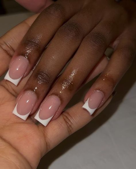 Concert Nails, White Tip Nails, Acrylic Toe Nails, French Tip Nail Designs, Baddie Nails, Girly Acrylic Nails, French Tip Acrylic Nails, French Acrylic Nails, Short Square Acrylic Nails