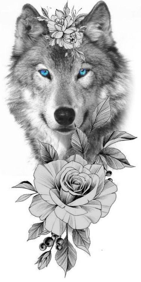 Wolf Tattoos For Women, Yin Yang Tattoo, Yang Tattoo, Wolf Tattoo Sleeve, Yin Yang Tattoos, Wolf Tattoo Design, Stylist Tattoos, Tattoo Feminina, Wolf Tattoos