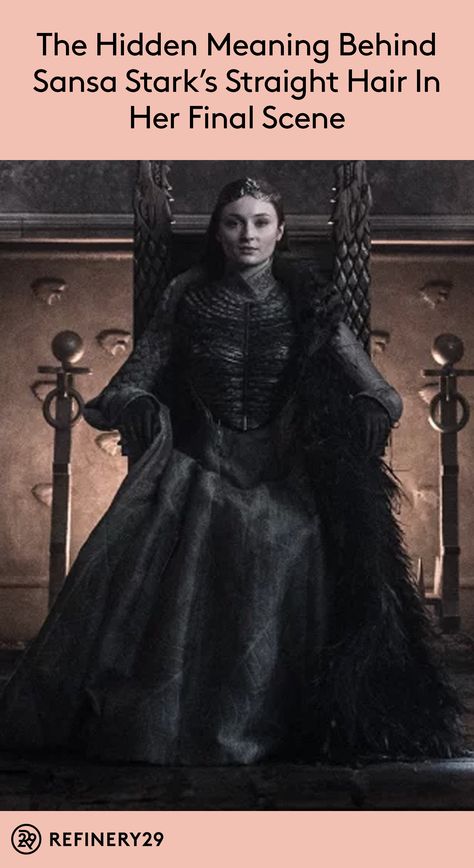 The real meaning behind Sansa Stark's hair in the finale of Game of Thrones  #gameofthrones #sansastark #stark #got #sophieturner #hair Sansa Stark Hair, Game Of Thrones Sansa, Catelyn Stark, Game Of Thrones Costumes, The North Remembers, Lena Headey, Gra O Tron, House Stark, Iron Throne