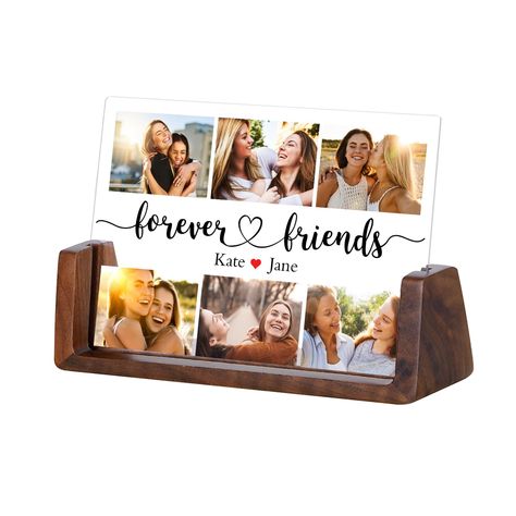 PRICES MAY VARY. 【Custom Best Friend Picture Frame】Surprise your soul sister with our personalized friends picture frame with sayings.You can make your own friendship picture frame by click "Customize Now" to upload your favorite pictures and enter name.With our custom best friend photo frame,you can save your best memories,It makes the perfect birthday gifts for best friends,soul sister,bestie,bff,long distance friend. Show them your friendship and tell them how much they mean to you with besti Best Friend Photo Frame, Best Friend Picture Frame, Best Friend Picture, Long Distance Friendship Gifts, Soul Sister, Friendship Gifts, Picture Frame, Photo Frame, Best Friend