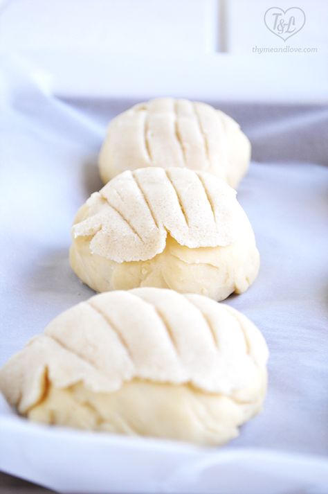 mexican-pan-dulce-conchas Vegan Conchas, Mexican Pan Dulce, Mexican Sweet Bread, Mexican Sweets, Mexican Pastries, Lenten Recipes, Food Pop, Mexican Sweet Breads, Coconut Dessert