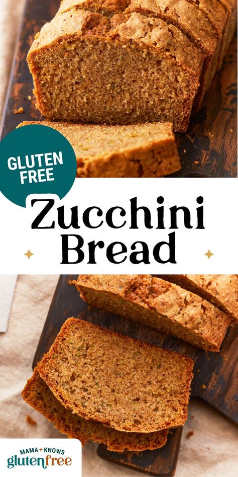 This easy recipe for gluten-free zucchini bread makes a moist and tender loaf. This gluten-free quick bread recipe is made with simple ingredients and is also dairy-free. Gluten Free Zucchini Bread Recipes, Zuchini Baking Recipes Bread Gluten Free, Gf Lemon Zucchini Bread, Zucchini Bread Healthy Gluten Free, Zuchinis Banana Bread Recipe Gluten Free, Gluten Free Zucchini Bread Oat Flour, Gluten Free Quick Bread Recipes, Gluten Free Zucchini Recipes, Gluten Free Brunch Recipes