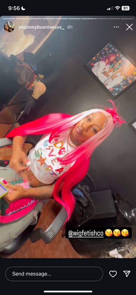 Red And Pink Frontal Wig, Pink N Red Hair, Pink Frontal Wig, Pink Updo, Braces Tips, Best Human Hair Wigs, Color Wigs, Frontal Wig Hairstyles, Wig Ideas