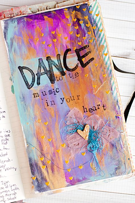 Heather Greenwood | Art Journal | The Documented Life Project: Week 21 challenge Dance Crafts, Potato Chip, Dance Quotes, Journal Page, Camping Crafts, Dance Art, Mixed Media Art Journaling, Smash Book, Heart Love