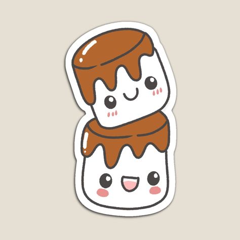 Get my art printed on awesome products. Support me at Redbubble #RBandME: https://www.redbubble.com/i/magnet/Cute-marshmello-by-pengwhan/164718963.TBCTK?asc=u Marshmallow Doodle, Peppermint Drawing, Photoshoot Makeup, Chocolate Marshmallows, Retro Cartoon, Class Design, Retro Cartoons, Marshmallows, Campfire