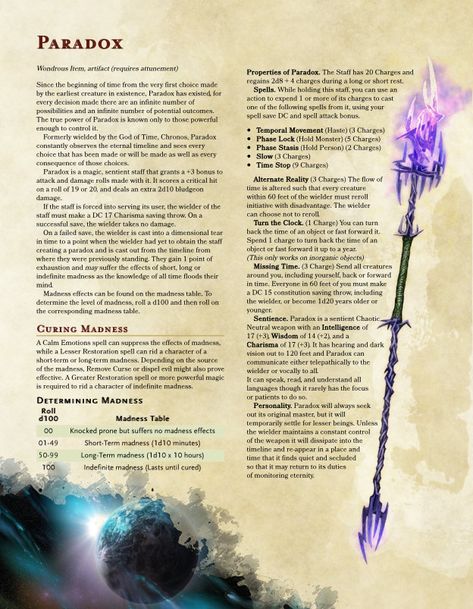 Paradox Staff - Album on Imgur Dnd Magic Staff, 5e Items, Homebrew Items, Guerriero Samurai, Magia Elemental, Dnd Magic, Dnd Stats, Dnd Homebrew, D D Classes