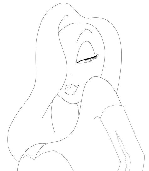 Jessica Rabbit tattoo design- this turned out really well on fake skin (was only my 3rd tattoo so this was so easy) Jessica Rabbit Tattoo, Jessica Rabbit Cartoon, Jessica And Roger Rabbit, Rabbit Tattoo, Rabbit Drawing, Rabbit Tattoos, Rabbit Painting, Bunny Drawing, Outline Drawing