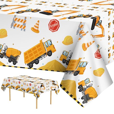 PRICES MAY VARY. 【Essential Construction Themed Tablecloths】- You will get 2 Pcs construction cars theme table covers, which can meet your different needs. You can use these construction table cloths to decorate the tables, add a more active and cheerful atmosphere to your Construction Themed Party, making your party moment more happy and memorable. 【Classic Construction Elements Design】- This yellow and white construction themed table cloth is painted with different exquisite patterns. Such as Construction Table, Dump Truck Party, Rectangle Tables, Construction Birthday Party, Table Cloth Decorations, Construction For Kids, Elements Design, Construction Birthday Parties, Construction Theme